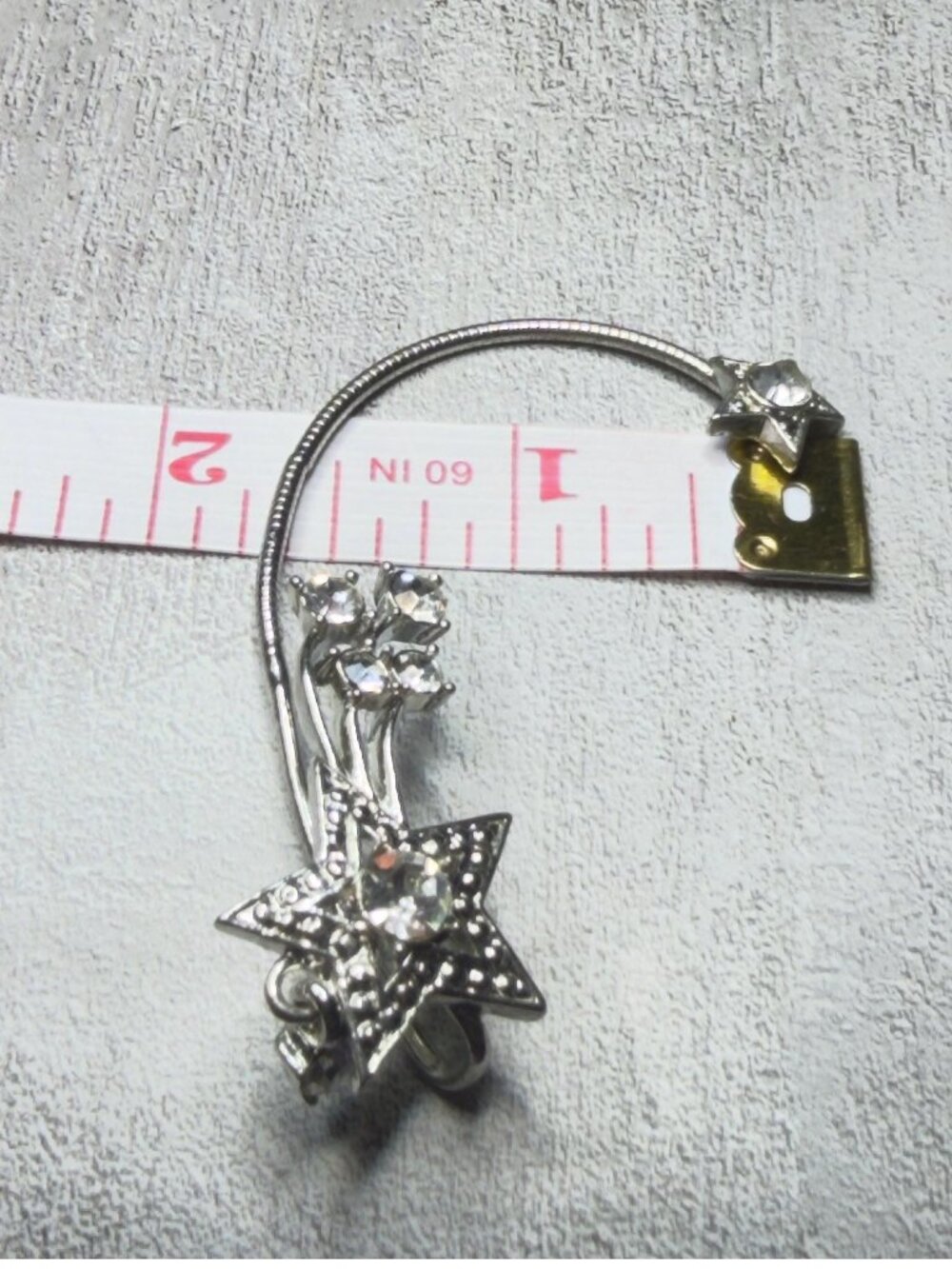 2002 Avon Sparkling Wrap Around Shooting Star Earrings Rhinestone Ear Cuff NOS - Picture 13 of 14